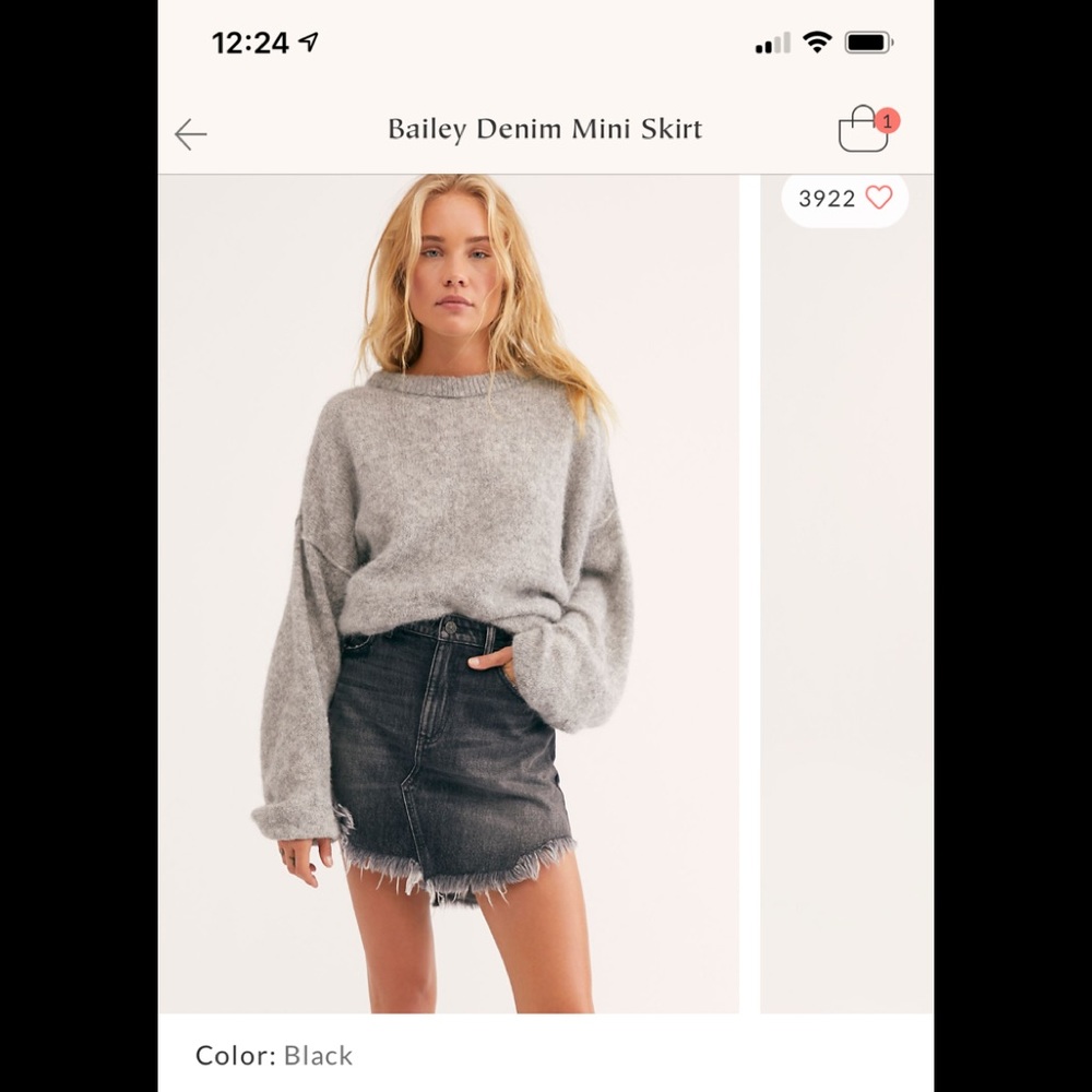 Free People Bailey denim mini skirt